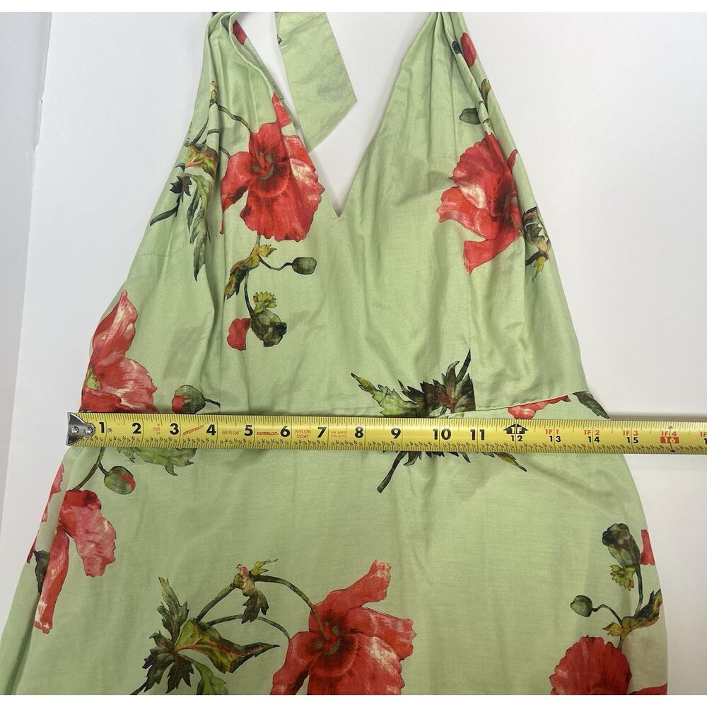 LK Bennett London Kristen Pistachio Poppy Cotton-Silk Backless Dress, Size 10 - Picture 9 of 9